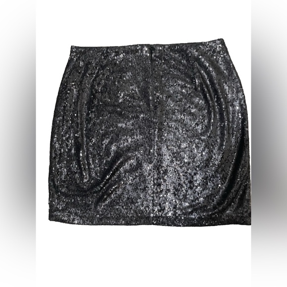 White House Black Market WHBM Elegant Black Sequin Skirt Size 6 - Picture 6 of 10